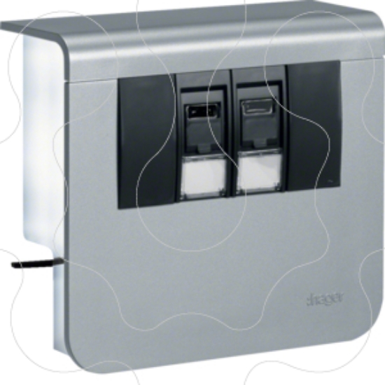 Imagem de Sup. 2xRJ45 Cat.6 SL20055, alumínio