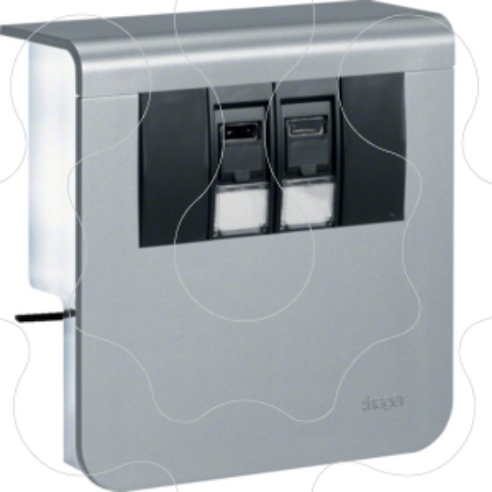 Imagem de Sup. 2xRJ45 Cat.6 SL20080, alumínio