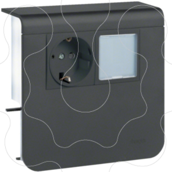 Imagem de Sup. Schuko + LED SL20055, prt. grafite