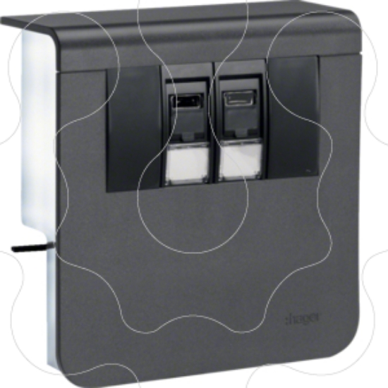 Imagem de Sup. 2xRJ45 Cat.6 SL20080, prt. grafite