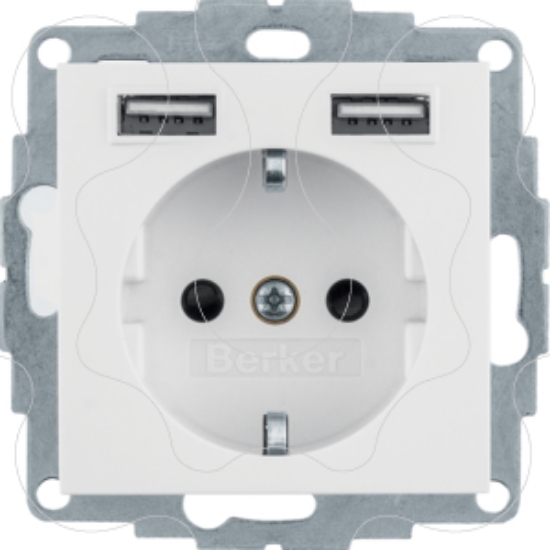 Imagem de S.1/B.x - Schuko c/ 2xUSB, branco