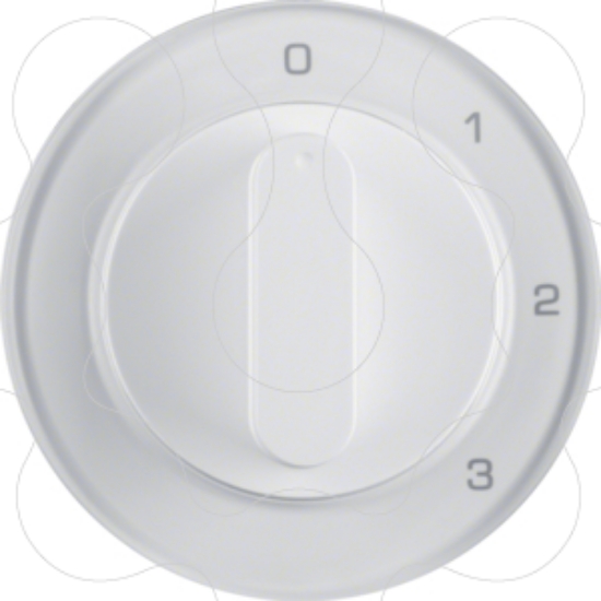 Imagem de R.1/R.3 - botão rotativo 0-1-2-3, branco