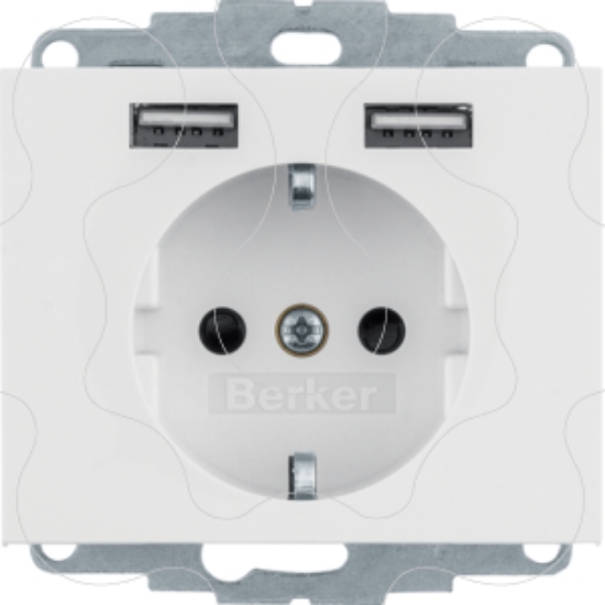 Imagem de K.1/K.5 - Schuko c/ 2xUSB, branco