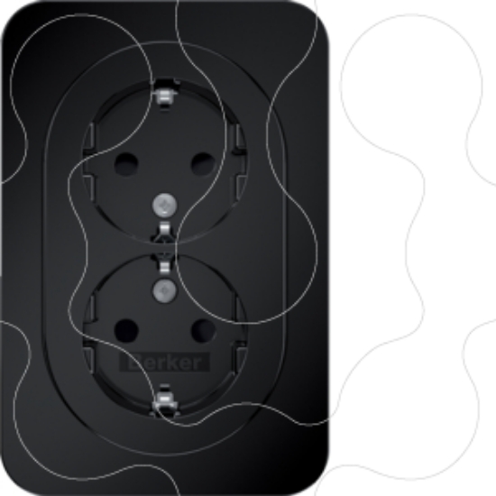 Imagem de R.1 - Schuko x2 monob. obtur, preto