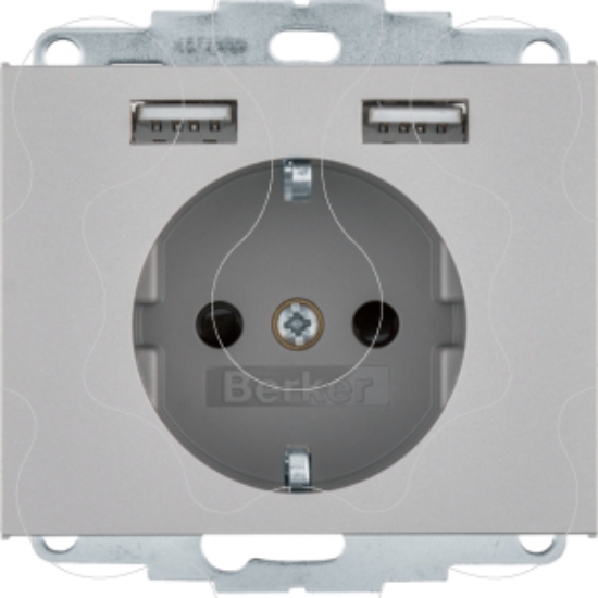 Imagem de K.1/K.5 - Schuko c/ 2xUSB, inox lac