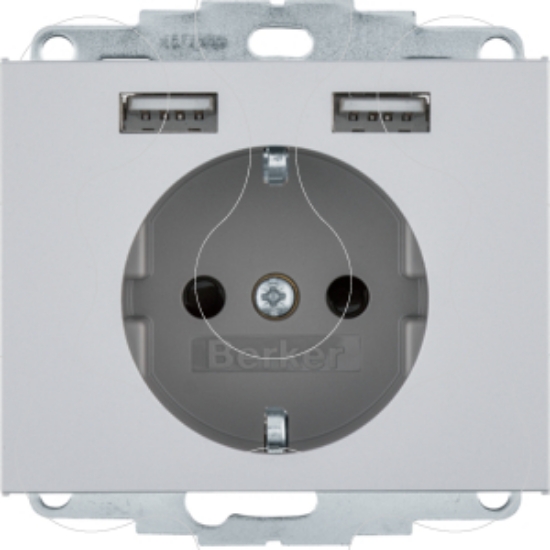 Imagem de K.1/K.5 - Schuko c/ 2xUSB, alum lac