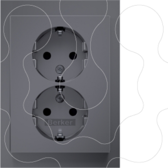 Imagem de K.1/K.5 - Schuko x2 monob.obtr, inox lac
