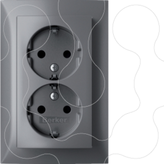 Imagem de S.1/B.x - Schuko x2 monob.obtur, alum mt