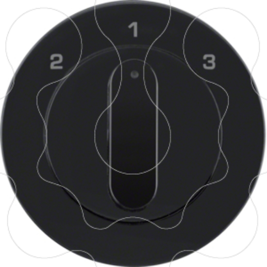 Imagem de R.1/R.3 - botão rotativo 2-1-3, preto