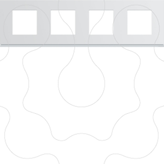 Imagem de gallery 4x2M Quadro x4 horiz., branco