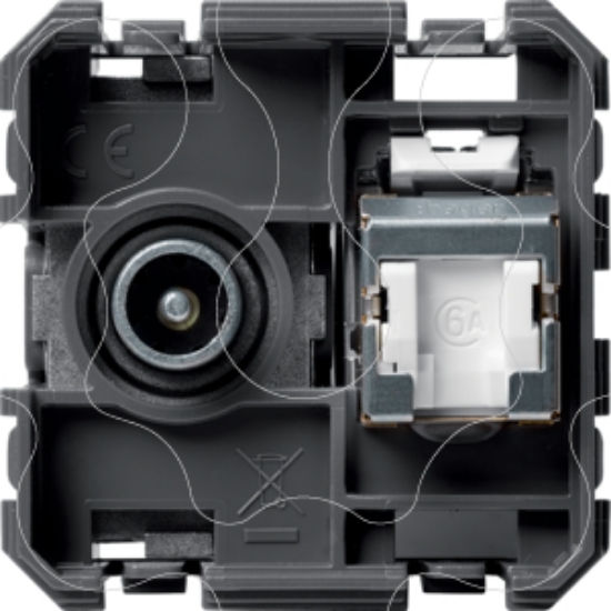 Imagem de gallery 2M Tomada TV+RJ45 Cat.6, branco