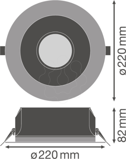 Imagem de DOWNLIGHT UGR19 DN195 21 W 840 WT IP54 DALI