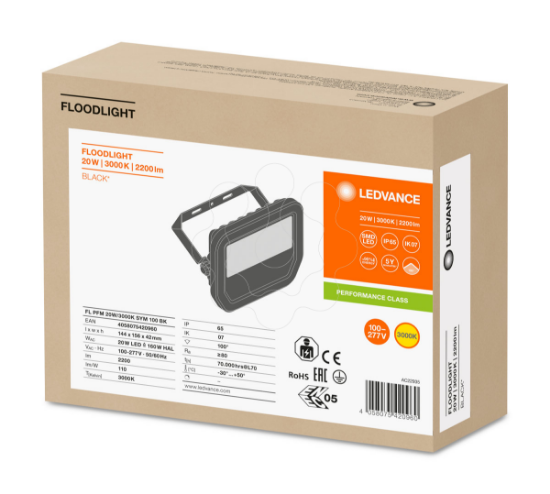 Imagem de FLOODLIGHT 20 W 3000 K SYM 100 BK