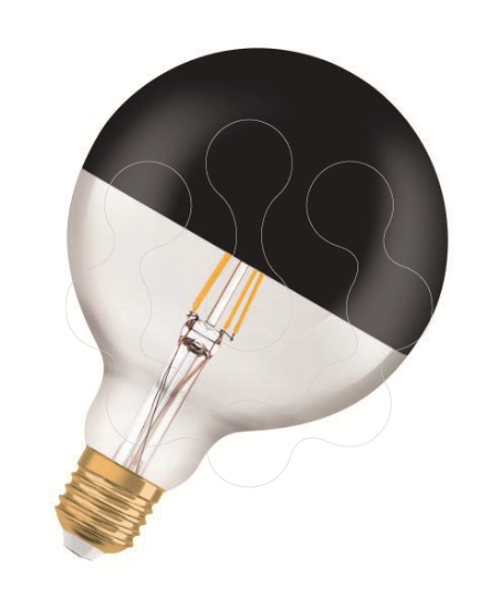 Imagem de Vintage 1906 LED CL GLOBE125  MIRROR BLACK 52 Non-dim   7W 827 E27