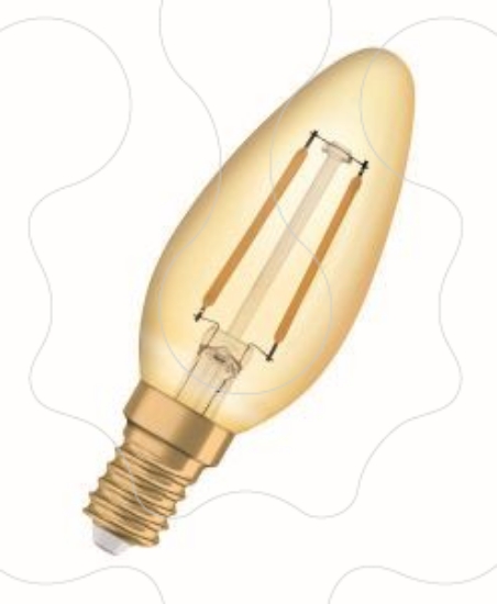 Imagem de Vintage 1906 LED CL B  FIL GOLD 13 Non-dim   1,4W 825 E14