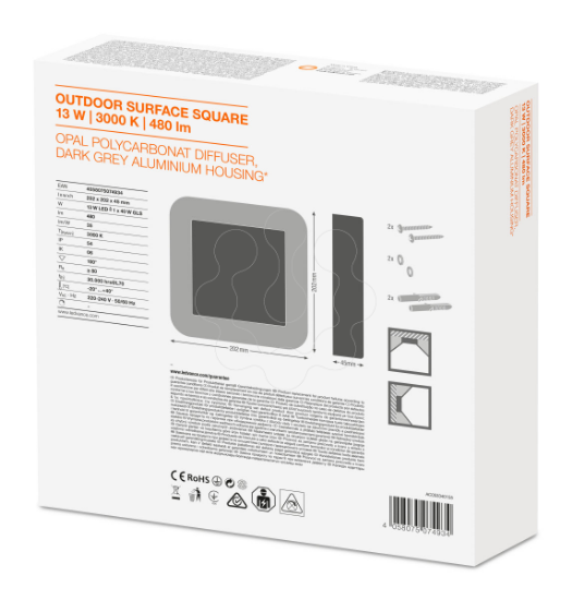 Imagem de O Surface SQ 13W 3000K GY IP54