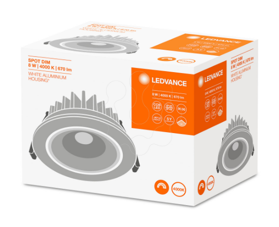 Imagem de Spot LED fix 8W 4000K WT DIM IP44
