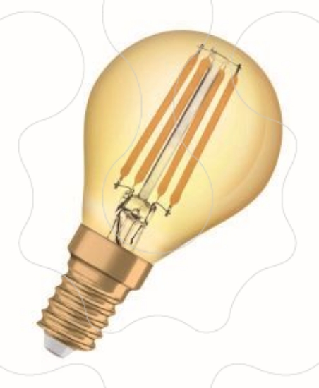 Imagem de Vintage 1906 LED CL P  FIL GOLD 22 Non-dim   2,5W 825 E14