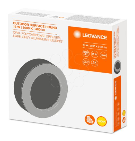 Imagem de O Surface RD 13W 3000K GY IP54