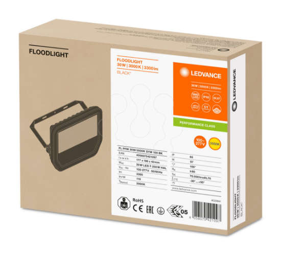 Imagem de FLOODLIGHT 30 W 3000 K SYM 100 BK