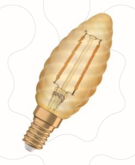 Imagem de Vintage 1906 LED CL BW  FIL GOLD 22 Non-dim   2,5W 825 E14
