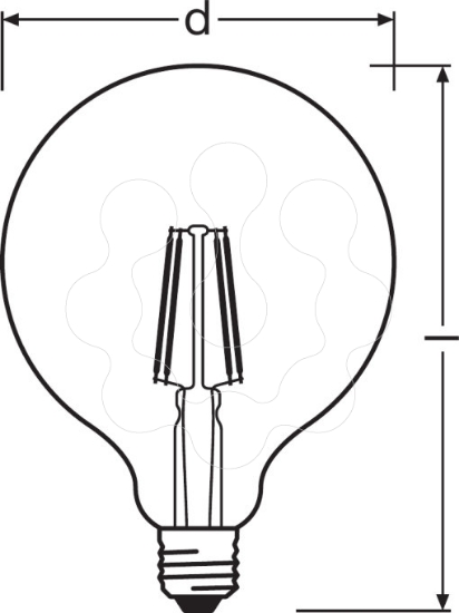 Imagem de PARATHOM CL GLOBE125  FIL 60 Non-dim   7W 827 E27