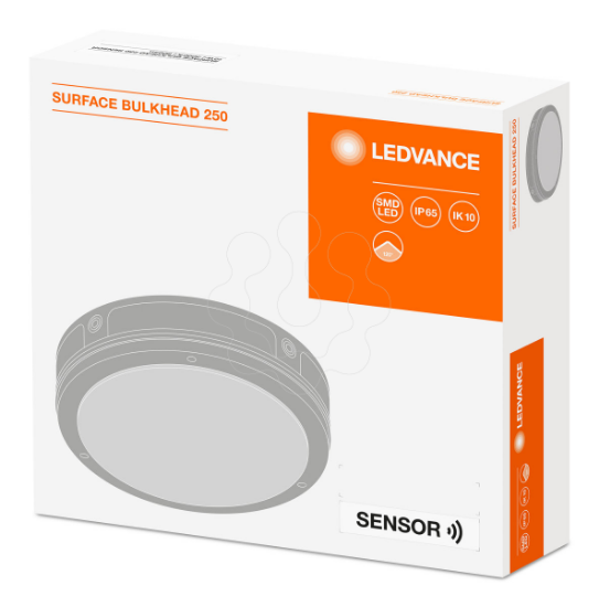 Imagem de SURFACE BULKHEAD 250 SENSOR 10W/3000K BK IP65