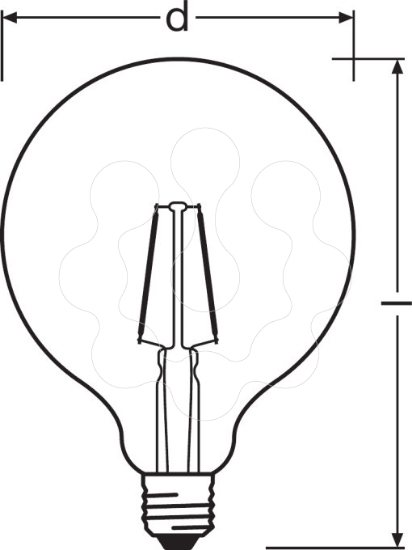 Imagem de PARATHOM CL GLOBE125  FIL 25 Non-dim   2,5W 827 E27