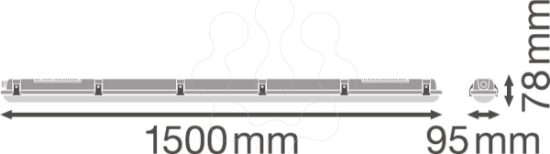 Imagem de DAMP PROOF 5x THROUGHWIRING 55 W 4000 K IP65 GY
