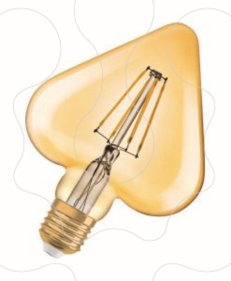 Imagem de Vintage 1906 LED CL HEART  FIL GOLD 40 Non-dim   4,5W 825 E27