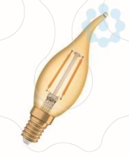 Imagem de Vintage 1906 LED CL BA  FIL GOLD 13 Non-dim   1,4W 825 E14