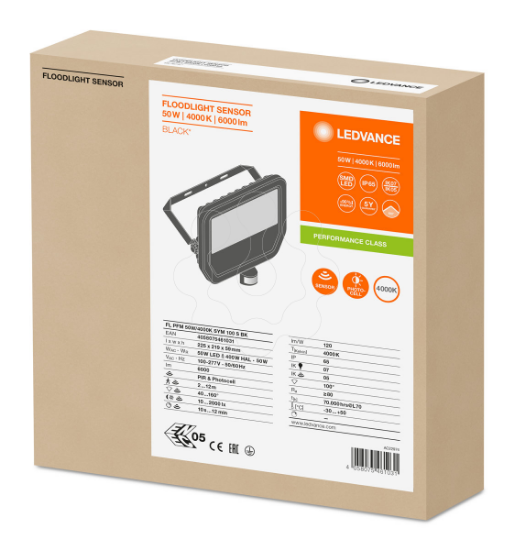 Imagem de FLOODLIGHT SENSOR 50 W 4000 K SYM 100 S BK