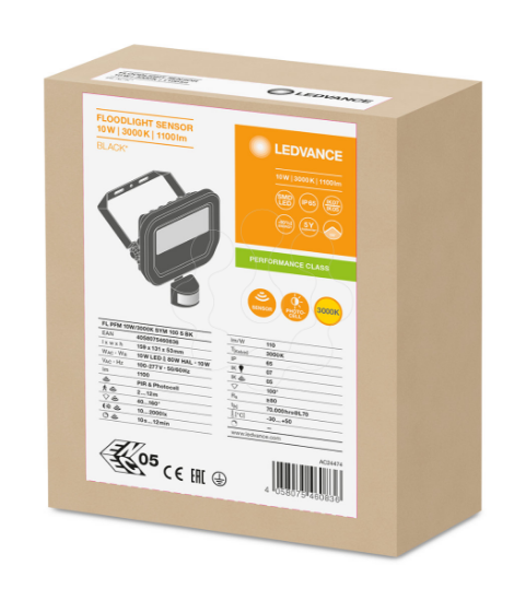Imagem de FLOODLIGHT SENSOR 10 W 3000 K SYM 100 S BK