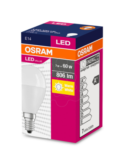 Imagem de LED VALUE CL P  FR 60 Non-dim   8W 827 E14
