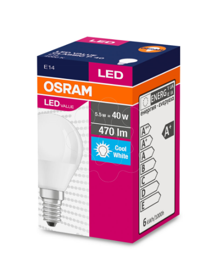 Imagem de LED VALUE CL P  FR 40 Non-dim   5,7W 840 E14