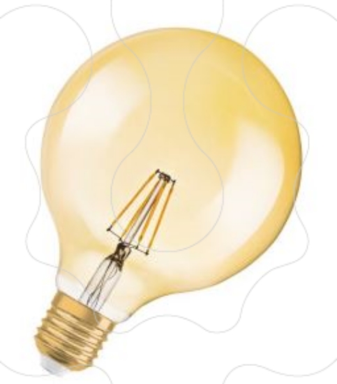 Imagem de Vintage 1906 LED CL GLOBE125  FIL GOLD 36 Non-dim   4,5W 825 E27