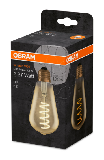 Imagem de Vintage 1906 LED CL Edison  FIL GOLD 25 Non-dim   5W 820 E27