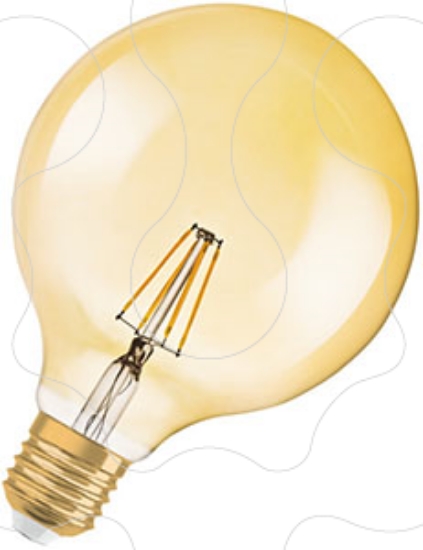 Imagem de Vintage 1906 LED CL GLOBE125  FIL GOLD 22 Non-dim   2,5W 825 E27