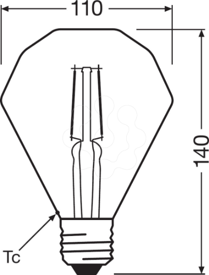 Imagem de Vintage 1906 LED CL DIAMOND  FIL GOLD 40 Non-dim   4,5W 825 E27