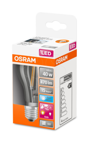 Imagem de LED DAYLIGHT SENSOR CLASSIC A 40 4 W/4000K E27