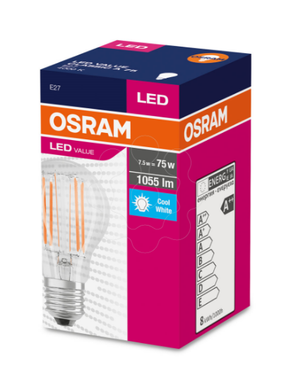 Imagem de LED VALUE CLASSIC A 75 CL 7.5 W/4000K E27