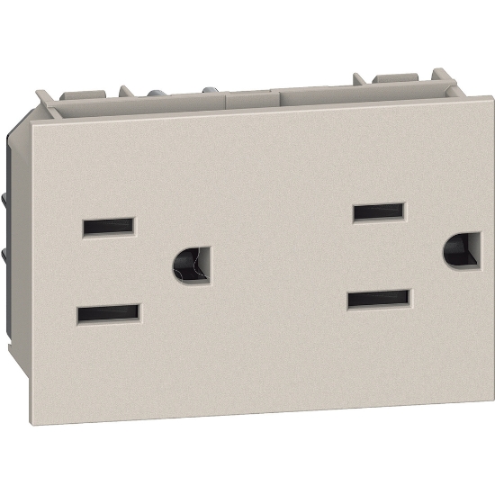 Imagem de L.NOW - PRESA DUPLEX US 2P+T 15A SABBIA