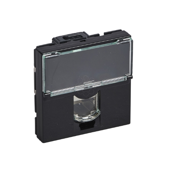Imagem de MOSAIC BLACK RJ45 CAT6 STP 2MD
