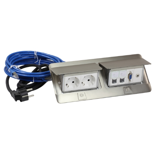 Imagem de POPUP INOX 1SCH+2RJ+VGA+JCK