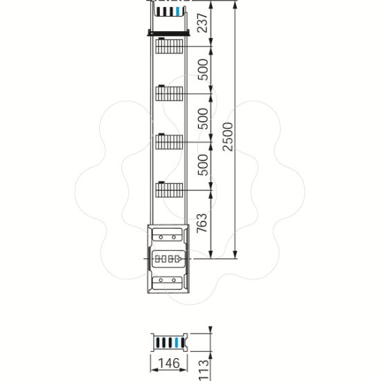 Imagem de ELEM COL MONT 1000A 2.5M 4 DER 3F+N+PE