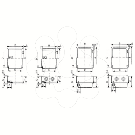 Imagem de CX DERIV METAL IP55 A307XL257XP116MM