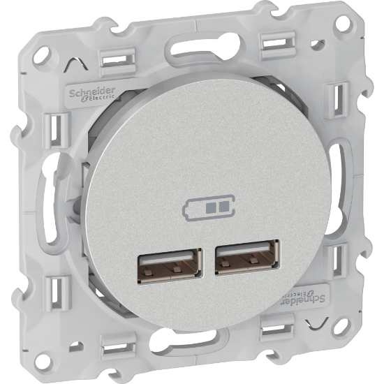Imagem de Tomada 2xUSB carregador 2,1A Alum Odace