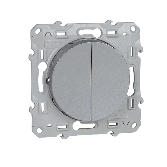 Imagem de Comutador de esc.duplo 10A c/ Led Alum