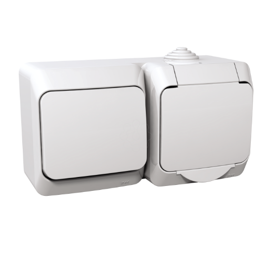 Imagem de TOMADA+INTERRUPTOR UNIPOLAR BRANCO