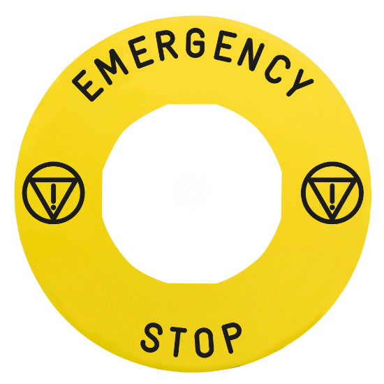 Imagem de ETIQ 60MM AMAR EMERG STOP P- ZBZ3605